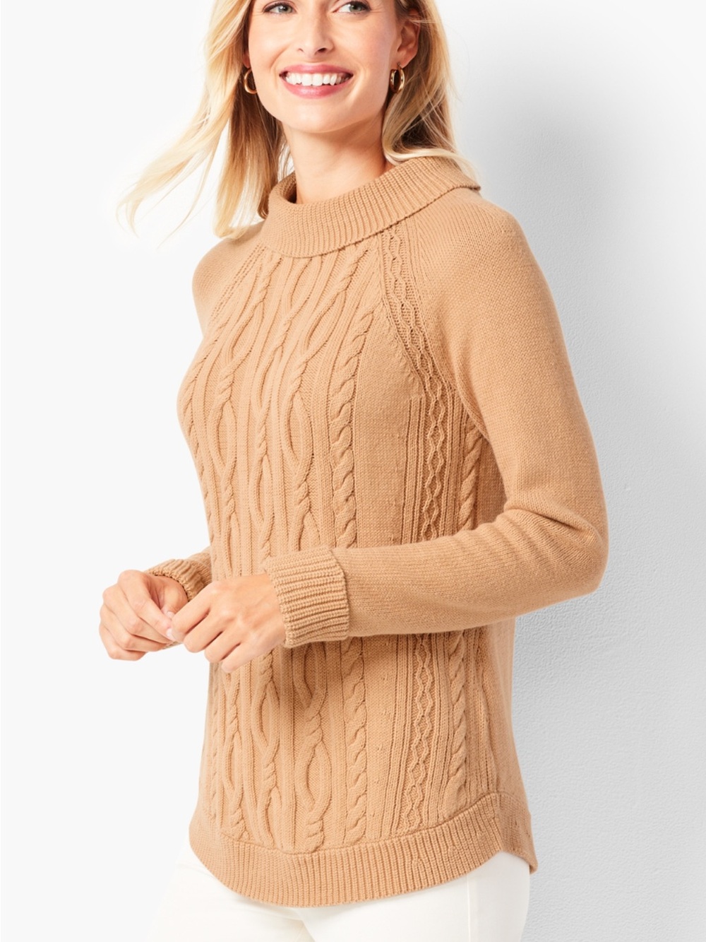 TALBOTS - Cotton Cable Knit Sweater Sz Large
